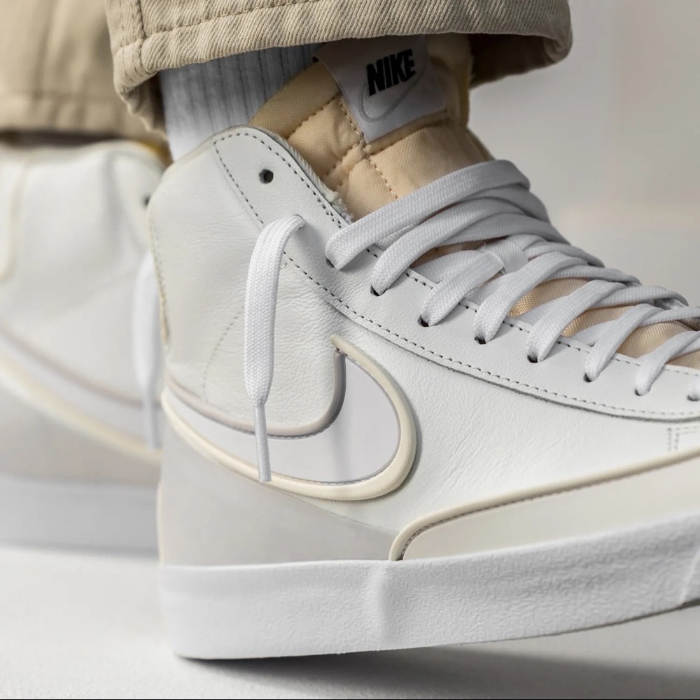 Nike Women's High-Top Sneakers in White and Beige